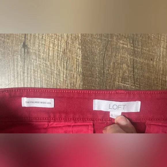 LOFT Hot Pink Flare Women's Jeans - Picture 2 of 3